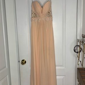 Strapless peach dress